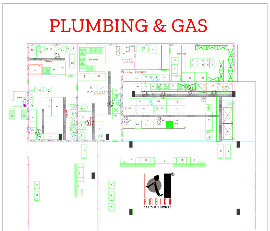 Bulk Kitchen – Plumbing and Gas Layout