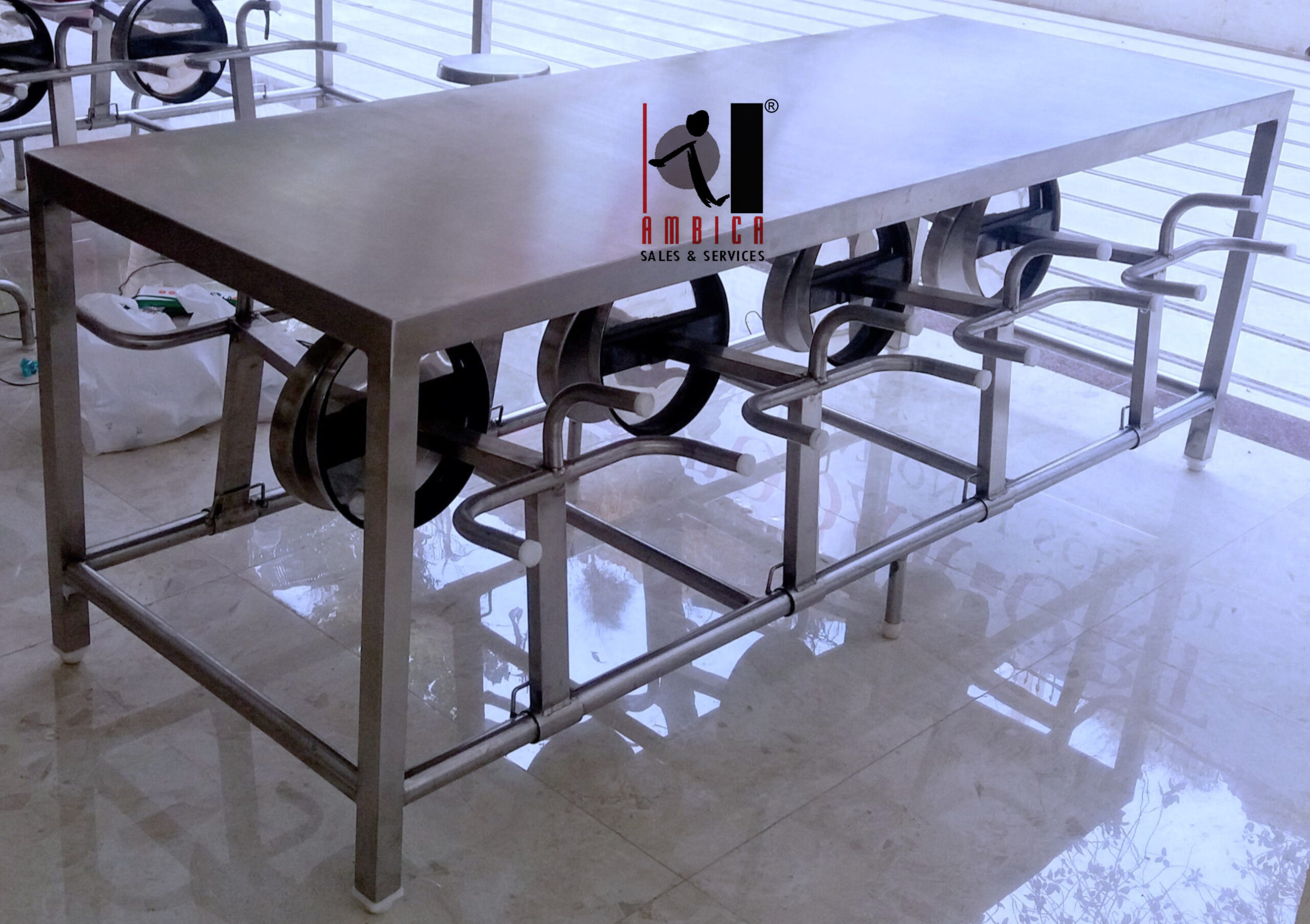 Dining Table with Folding Seats